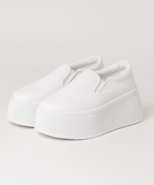 Dedes（デデス）の「Dedes 厚底ボリュームソールスリッポンスニーカー コートスニーカー(6399)（スリッポン・レディース・ホワイト/ブラック/シルバー・39/38/40/44/37/36/43/42/41）」の7枚目の写真