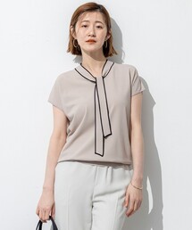 【洗える】レーヨンポリエステルストレッチ ボウタイ ニット