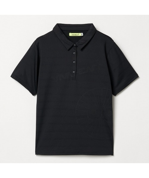 VIVA HEART(ビバハート)の「【VIVA HEART/GOLF】ハートアイランダムドット半袖ポロ(ポロシャツ・レディース・ブラック/サックスブルー・40)」の1枚目の写真