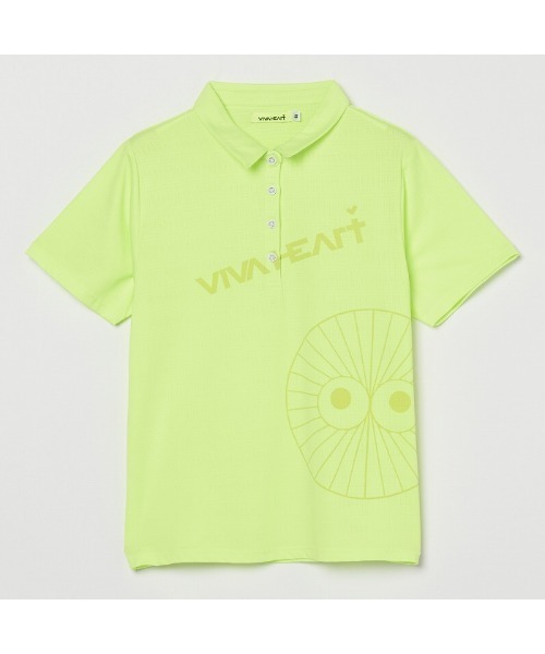 VIVA HEART(ビバハート)の「【VIVA HEART/GOLF】ハートアイランダムドット半袖ポロ(ポロシャツ・レディース・ブラック/サックスブルー・40)」の6枚目の写真