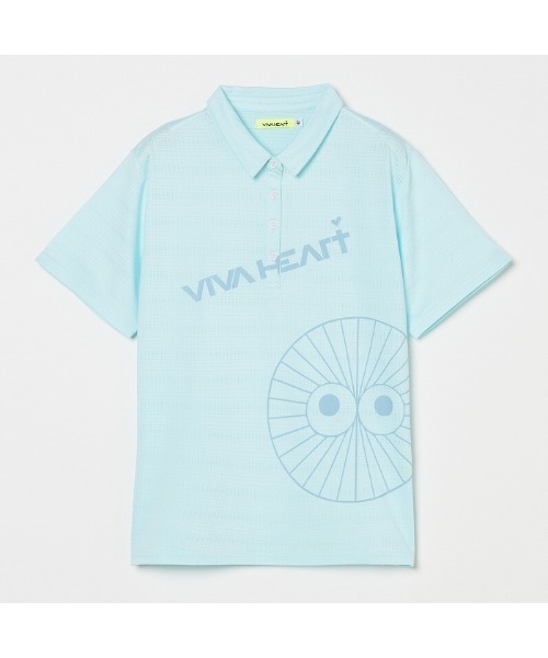 VIVA HEART(ビバハート)の「【VIVA HEART/GOLF】ハートアイランダムドット半袖ポロ(ポロシャツ・レディース・ブラック/サックスブルー・40)」の8枚目の写真