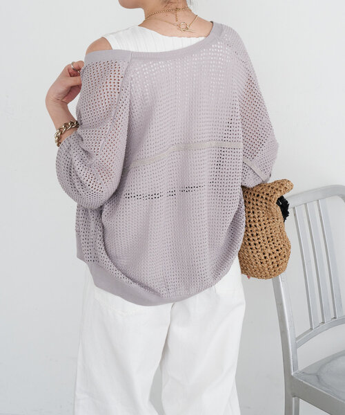 Jena espace merveilleux（ジェナ　エスパスメルヴェイユ）の「ノースリリブニット（ニット/セーター・レディース・グレー/オフホワイト/レッド/ブラック・FREE）」の10枚目の写真