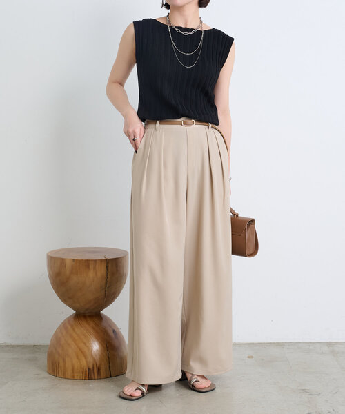 Jena espace merveilleux（ジェナ　エスパスメルヴェイユ）の「ノースリリブニット（ニット/セーター・レディース・グレー/オフホワイト/レッド/ブラック・FREE）」の12枚目の写真