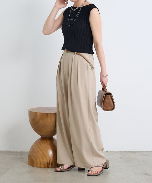 Jena espace merveilleux（ジェナ　エスパスメルヴェイユ）の「ノースリリブニット（ニット/セーター・レディース・グレー/オフホワイト/レッド/ブラック・FREE）」の13枚目の写真