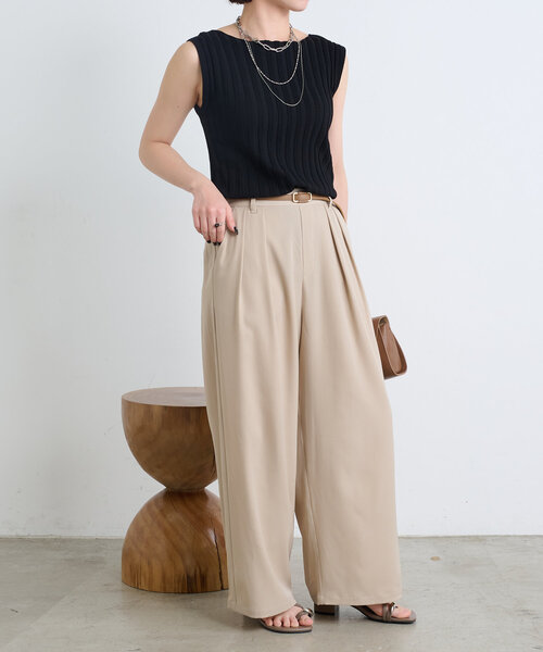 Jena espace merveilleux（ジェナ　エスパスメルヴェイユ）の「ノースリリブニット（ニット/セーター・レディース・グレー/オフホワイト/レッド/ブラック・FREE）」の15枚目の写真