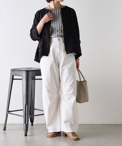 Jena espace merveilleux（ジェナ　エスパスメルヴェイユ）の「ノースリリブニット（ニット/セーター・レディース・グレー/オフホワイト/レッド/ブラック・FREE）」の21枚目の写真