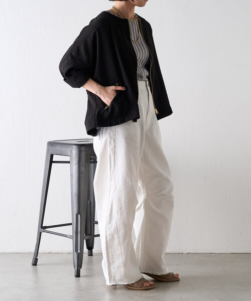 Jena espace merveilleux（ジェナ　エスパスメルヴェイユ）の「ノースリリブニット（ニット/セーター・レディース・グレー/オフホワイト/レッド/ブラック・FREE）」の22枚目の写真