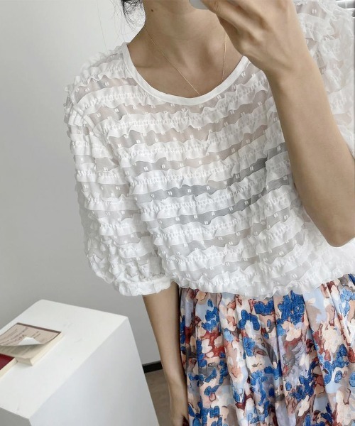 shoppinggo(ショッピングゴー)の「夏新作 ブラウス シフォン レース(シャツ/ブラウス・レディース・ホワイト・M)」の11枚目の写真