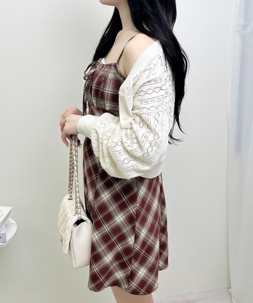 INGNI(イング)の「チェック柄ミニキャミワンピース(ワンピース・レディース・ブラウン系その他2/ブラック系/ブルー系8・M)」の10枚目の写真