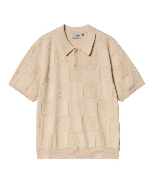 Carhartt WIP（カーハートダブリューアイピー）の「Carhartt WIP S/S CHECKER POLO（カーハートワークインプログレス ショートスリーブ チェッカー ポロ）（ポロシャツ・メンズ・ベージュ系/ブルー系・SMALL/MEDIUM/LARGE/X-LARGE）」の2枚目の写真