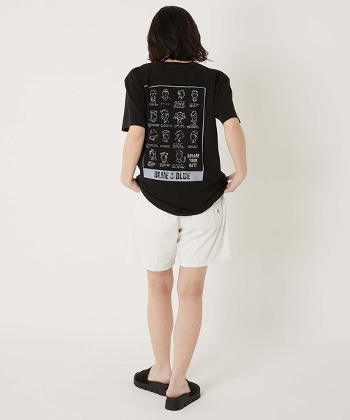 BLUE BLUE（ブルーブルー）の「SQUARE YOUR HAT Tシャツ（Tシャツ/カットソー・メンズ・ホワイト/ブラック・SMALL/LARGE/X-LARGE/MEDIUM）」の16枚目の写真