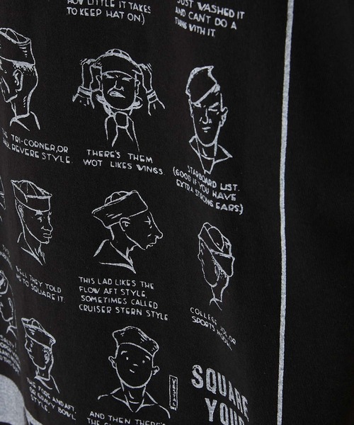 BLUE BLUE（ブルーブルー）の「SQUARE YOUR HAT Tシャツ（Tシャツ/カットソー・メンズ・ホワイト/ブラック・SMALL/LARGE/X-LARGE/MEDIUM）」の18枚目の写真