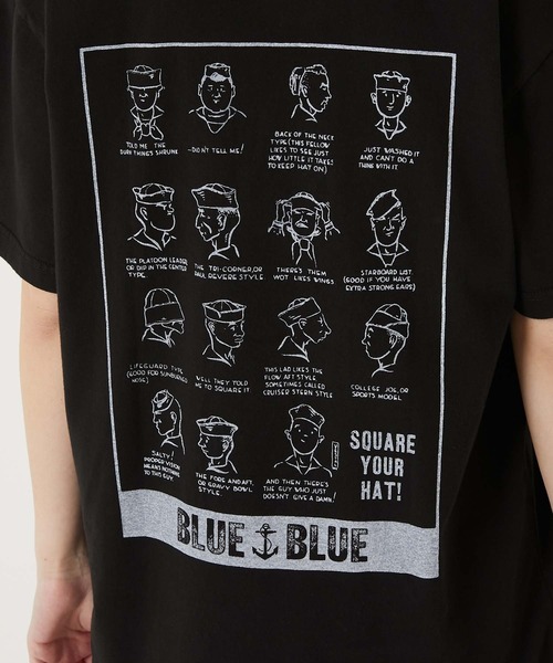BLUE BLUE（ブルーブルー）の「SQUARE YOUR HAT Tシャツ（Tシャツ/カットソー・メンズ・ホワイト/ブラック・SMALL/LARGE/X-LARGE/MEDIUM）」の19枚目の写真