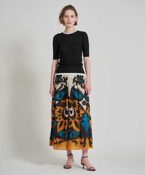 ESTNATION（エストネーション）の「ESTNATION / シアーテレコレイヤー Tシャツ（Tシャツ/カットソー・レディース・ブラック/アイボリー・FREE）」の5枚目の写真