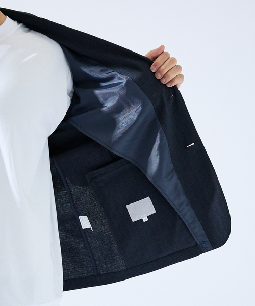 ABAHOUSE GRAY(アバハウスグレイ)の「【セットアップ対応】吸水速乾 リネンライク ジャケット / サマージャケット(テーラードジャケット・メンズ・ネイビー/モカ/チャコールグレー/ブルー・44/46/48/50)」の12枚目の写真