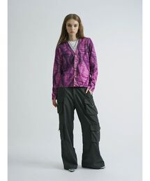 PRINT RIB CARDIGAN (QUILTING)