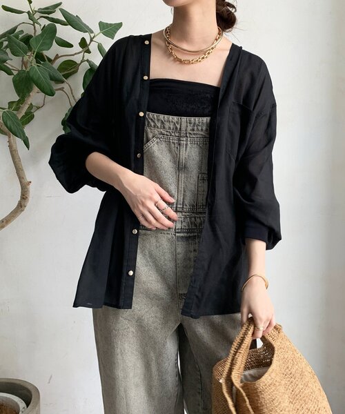ブラウス シャツ リヨセルVVシャツ レディース DouDou ブラウス シャツ リヨセルVVシャツ レディース