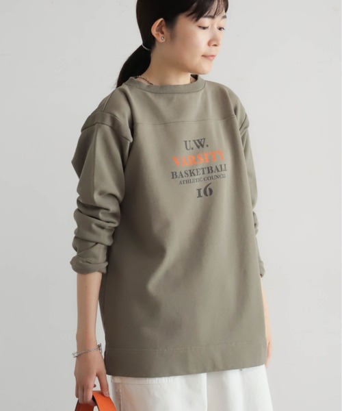 Blanc Bleu Minuit（ブランブルーミニュイ）の「バイオ加工裏毛　ワイドP/O（Tシャツ/カットソー・レディース・ベージュ/カーキ・FREE）」の2枚目の写真