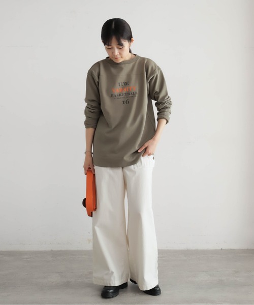 Blanc Bleu Minuit（ブランブルーミニュイ）の「バイオ加工裏毛　ワイドP/O（Tシャツ/カットソー・レディース・ベージュ/カーキ・FREE）」の13枚目の写真