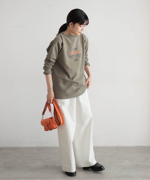 Blanc Bleu Minuit（ブランブルーミニュイ）の「バイオ加工裏毛　ワイドP/O（Tシャツ/カットソー・レディース・ベージュ/カーキ・FREE）」の14枚目の写真