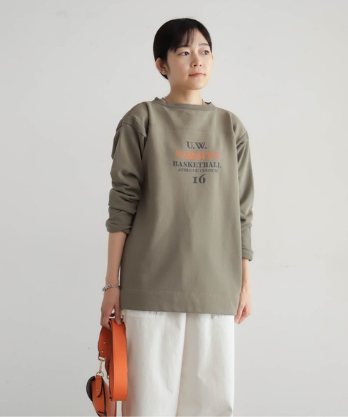 Blanc Bleu Minuit（ブランブルーミニュイ）の「バイオ加工裏毛　ワイドP/O（Tシャツ/カットソー・レディース・ベージュ/カーキ・FREE）」の19枚目の写真