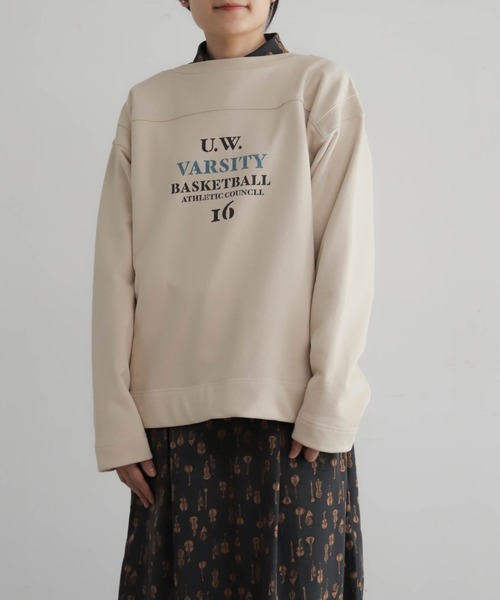 Blanc Bleu Minuit（ブランブルーミニュイ）の「バイオ加工裏毛　ワイドP/O（Tシャツ/カットソー・レディース・ベージュ/カーキ・FREE）」の7枚目の写真