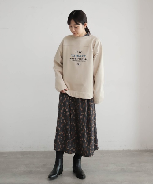 Blanc Bleu Minuit（ブランブルーミニュイ）の「バイオ加工裏毛　ワイドP/O（Tシャツ/カットソー・レディース・ベージュ/カーキ・FREE）」の6枚目の写真