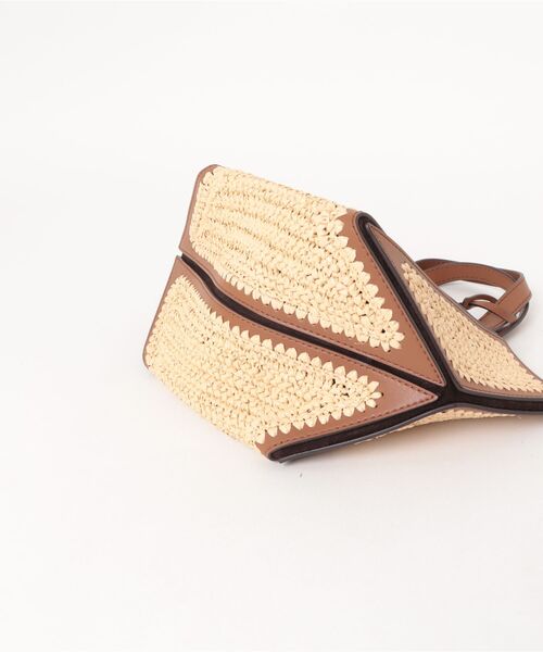 セール】JORDI ハンドクロシェ ストロー & レザー トート