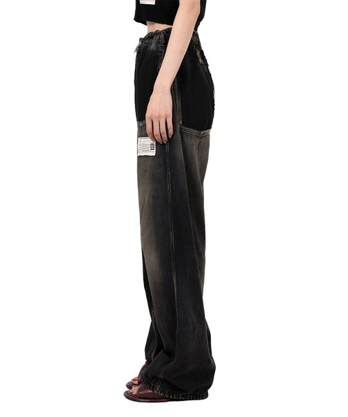 ミハラヤスヒロ デニム パンツ ブラック Cut-Out Pocket Denim Pants（デニムパンツ）｜Maison MIHARA