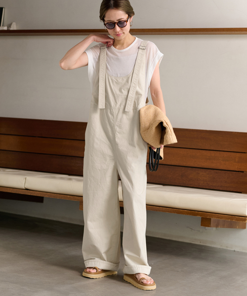 FRAMeWORK（フレームワーク）の「≪WEB限定追加≫コンパクトウェザーサロペット（サロペット/オーバーオール・レディース・ブラック/アイボリー/ブラウン・36/38）」の2枚目の写真