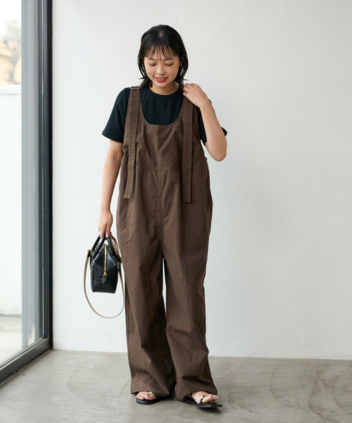 FRAMeWORK（フレームワーク）の「≪WEB限定追加≫コンパクトウェザーサロペット（サロペット/オーバーオール・レディース・ブラック/アイボリー/ブラウン・36/38）」の22枚目の写真