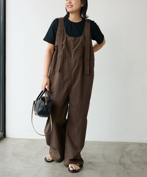 FRAMeWORK（フレームワーク）の「≪WEB限定追加≫コンパクトウェザーサロペット（サロペット/オーバーオール・レディース・ブラック/アイボリー/ブラウン・36/38）」の21枚目の写真