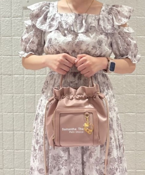 Samantha Thavasa Petit Choice（サマンサタバサ　プチチョイス）の「カジュアル巾着 ショルダーバッグ（ショルダーバッグ・レディース・ブラック/オフホワイト/ピンクベージュ・FREE）」の22枚目の写真