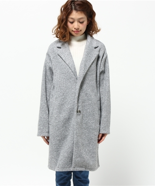 SEVENDAYS=SUNDAY（セブンデイズサンデイ）の「ビンテージフリース　チェスターコート（チェスターコート・レディース・ネイビー/グレー/カーキ・LARGE/MEDIUM/SMALL）」の9枚目の写真