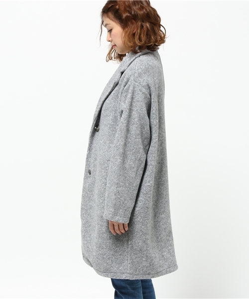 SEVENDAYS=SUNDAY（セブンデイズサンデイ）の「ビンテージフリース　チェスターコート（チェスターコート・レディース・ネイビー/グレー/カーキ・LARGE/MEDIUM/SMALL）」の10枚目の写真