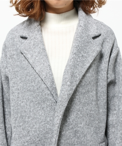 SEVENDAYS=SUNDAY（セブンデイズサンデイ）の「ビンテージフリース　チェスターコート（チェスターコート・レディース・ネイビー/グレー/カーキ・LARGE/MEDIUM/SMALL）」の12枚目の写真