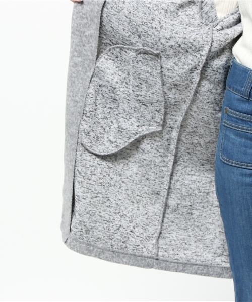 SEVENDAYS=SUNDAY（セブンデイズサンデイ）の「ビンテージフリース　チェスターコート（チェスターコート・レディース・ネイビー/グレー/カーキ・LARGE/MEDIUM/SMALL）」の7枚目の写真