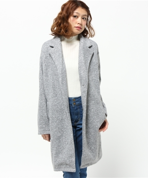 SEVENDAYS=SUNDAY（セブンデイズサンデイ）の「ビンテージフリース　チェスターコート（チェスターコート・レディース・ネイビー/グレー/カーキ・LARGE/MEDIUM/SMALL）」の14枚目の写真