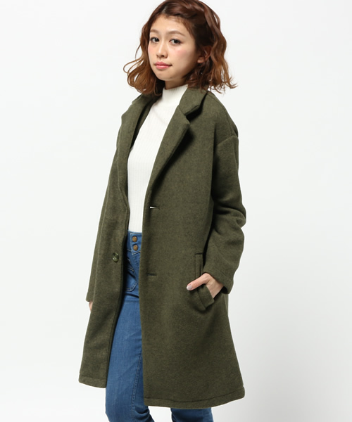 SEVENDAYS=SUNDAY（セブンデイズサンデイ）の「ビンテージフリース　チェスターコート（チェスターコート・レディース・ネイビー/グレー/カーキ・LARGE/MEDIUM/SMALL）」の15枚目の写真