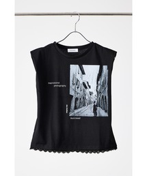 アガウド AGAWD トップス 25春夏 Photo Print Shoulder Tank フォトプリントショルダータンク ノースリーブ ミドル丈 1925-6020 Photo Print Shoulder Tank〈1925-6020〉 | AGAWD