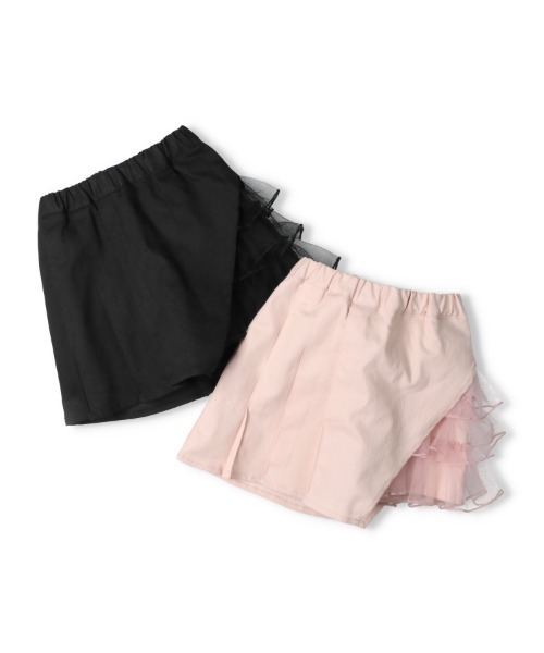 Crescent（クレッセント）の「チュールフリルツイルキュロットパンツ（その他パンツ・キッズ・ブラック/ピンク・130/120/110/100/90/80）」の9枚目の写真