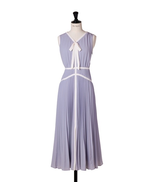 ワンピース Herlipto Butterfly Collar Pleated Dress Butterfly Collar Pleated Dress（ワンピース）｜Her lip to