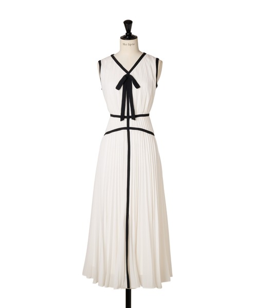 Formentera Pleated Bicolor Dress（ワンピース）｜Her lip to