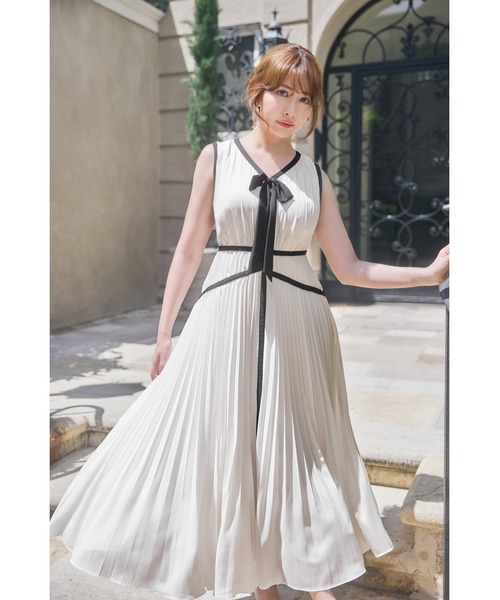 Formentera Pleated Bicolor Dress（ワンピース）｜Her lip to