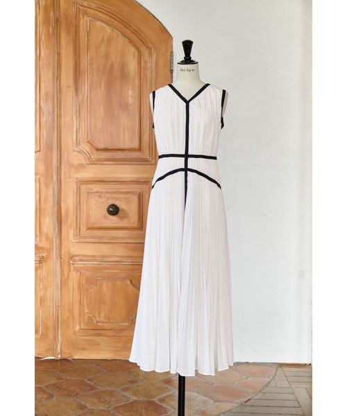 Formentera Pleated Bicolor Dress（ワンピース）｜Her lip to