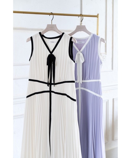 ワンピース Formentera Pleated Bicolor Dress Formentera Pleated Bicolor Dress（ワンピース）｜Her lip to
