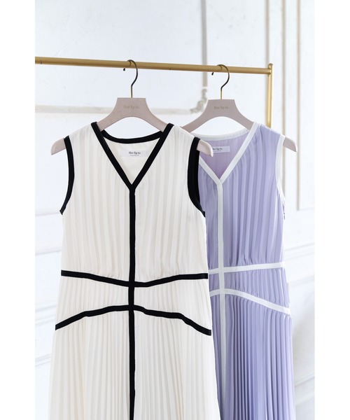 ワンピース Formentera Pleated Bicolor Dress Formentera Pleated Bicolor Dress（ワンピース）｜Her lip to