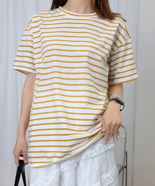 セール】ボーダー柄tシャツ レディース 半袖夏服（Tシャツ/カットソー