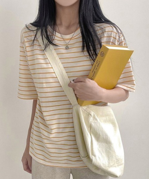 Miniministore(ミニミニストア)の「ボーダー柄tシャツ レディース 半袖夏服(Tシャツ/カットソー・レディース・イエロー/グリーン/ブラック・FREE)」の21枚目の写真