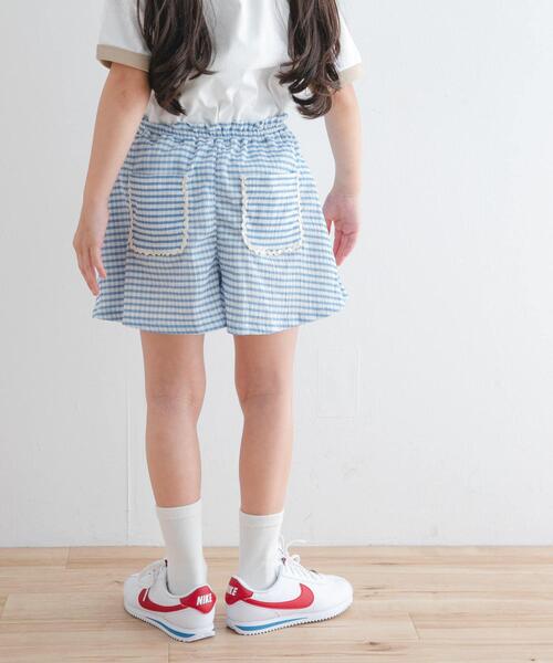 URBAN RESEARCH DOORS(アーバンリサーチドアーズ)の「チェックフレアキュロット(KIDS)(その他パンツ・キッズ・ブルー/チャコールグレー・105/135/120)」の1枚目の写真